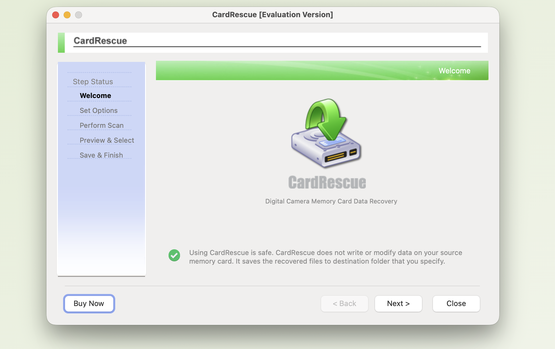 CardRescue software screenshot